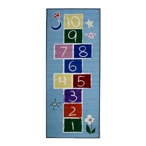  Fun Rugs Fun Time Primary Hopscotch Rug: Home & Kitchen
