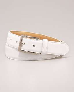 White Leather Belt  