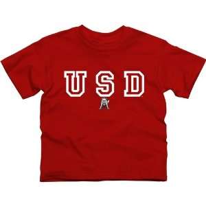  South Dakota Coyotes Youth Wordmark Logo T Shirt   Vermillion 