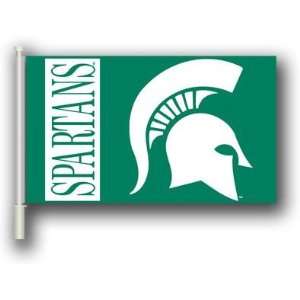  NCAA Michigan State Spartans 11x18 Car Flags with Bracket 