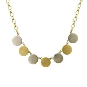  Mixed Metal Discs Stainless Chain Necklace Jewelry