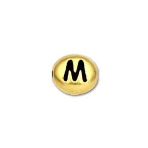  Antique Gold Plated Pewter Letter Bead   M: Arts, Crafts 