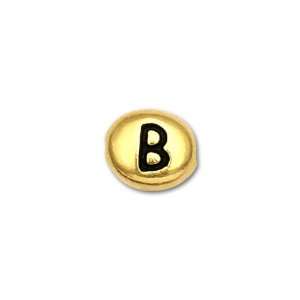  Antique Gold Plated Pewter Letter Bead   B Arts, Crafts 