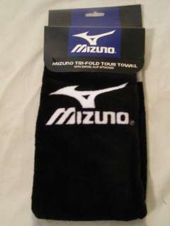 Mizuno Tri fold Clip Towel Golf Black Runbird NEW  