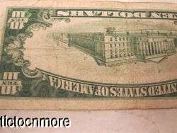 US 1934 C 1934C $10 TEN DOLLAR BILL SILVER CERTIFICATE SMALL NOTE BLUE 