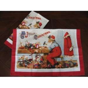 Williams Sonoma Santa Dish Towels   Package of 2  Kitchen 