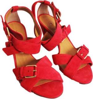 Crew Lucca Suede Sandals Berry Size 8  