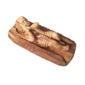  Baby Jesus in Cradle   Olive wood (25x11.5x8 cm or 9.8x4 