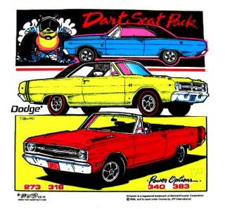 1967 1968 1969 DODGE DART AND SCAT PACK T SHIRT CD16  