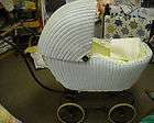   Antique Lloyd Loom~~~White Wicker~~~Full Size Baby Carriage