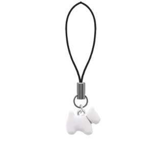    White Westie Dog   Two Sided   Cell Phone Charm [Jewelry] Jewelry