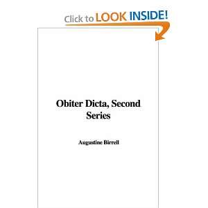  Obiter Dicta, Second Series (9781435373624) Augustine 