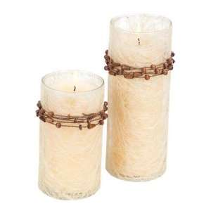   Spring Serenity Crackle Glass Pillar Candle Holders