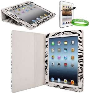  Black and White Tiger iPad Skin Cover Case Stand with 