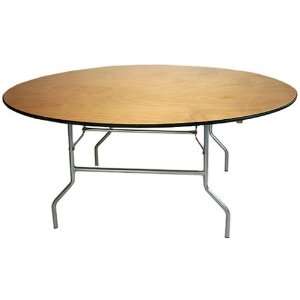 Advantage 6 (72 inch) Round Wood Folding Banquet Table:  