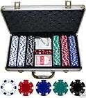 300 Piece 11.5 gram Suited Complete Clay Poker Chip Set & Case
