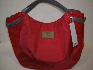 NWT $190 LACOSTE Antares Scarlet LARGE BUCKET TOTE BAG NF0208NA  