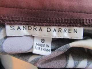 SANDRA DARREN Polka Dot Print Faux Wrap Ruched Shirred Pinup Knit 