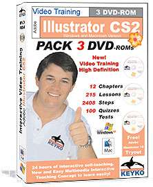 Adobe ILLUSTRATOR CS2 TRAINING TUTORIAL 3 DVD MAC & PC  