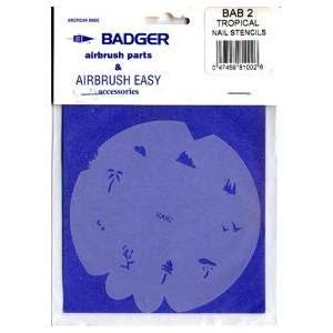  Badger Airbrush BAB2 TROPICAL BADGER NAIL STENCIL BADGER NAIL 