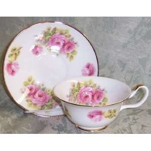 Sheltonian English Bone China Tea Cup & Saucer Set   Pink Rose  