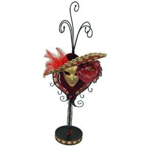  Venetian Mask Earring Holder 17 Inches Red Clothing