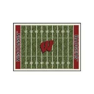   Badgers 3 10 x 5 4 Home Field Area Rug: Sports & Outdoors