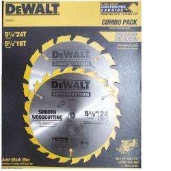 DeWalt DW9056 5 3/8 x 24 & 16tpi Saw Blade Combo Kit  