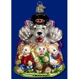  THREE LITTLE PIGS & WOLF Ornament Old World Christmas 