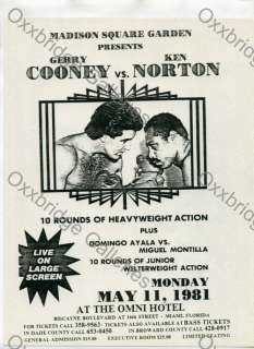 GERRY COONEY vs KEN NORTON Original Boxing Poster 1981 Vintage  