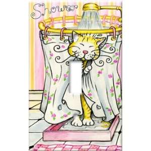  Switch Plate Cover Art Cat Shower Bathroom S: Home 
