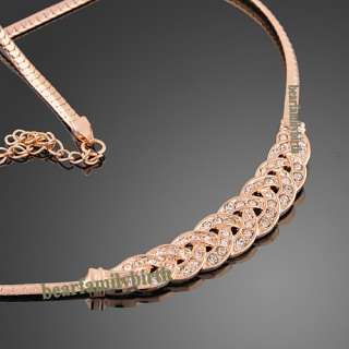 18K rose gold Gp Swarovski Crystal new hot style necklace N54  
