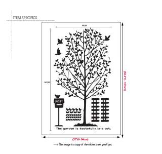 BIG TREE + BIRDS MODERN DECOR ART WALL STICKER REMOVABLE VINYL DECAL 5 