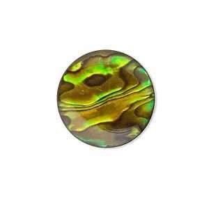 Big Gold Paua Shell Round 20mm Flat Back Cabochon  