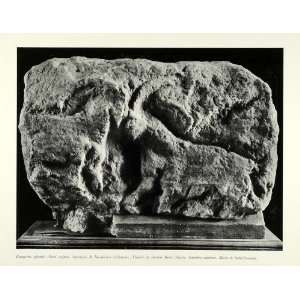  1953 Print Ibex Sculpture Carving Animal Wildlife Henri 