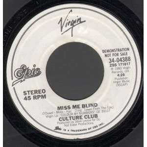   MISS ME BLIND 7 INCH (7 VINYL 45) US VIRGIN 1983 CULTURE CLUB Music