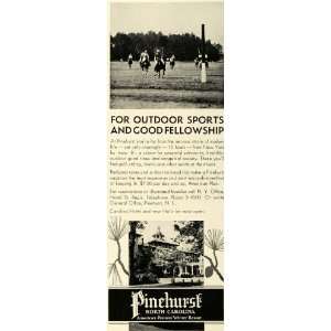  1932 Ad Pinehurst Winter Resort North Carolina Polo 