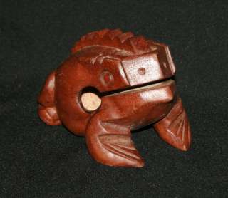 Vintage European Hand Carving Wood Frog Toad Figurine  