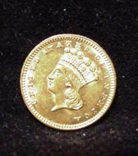 1862 Indian Princess Head GOLD $1 Coin Awesome AU  