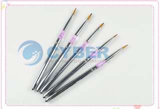 5X UV Gel Acrylic Nail Art Tips Builder Brush Pen 5 pcs  