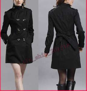 Fashion Womens Double   breasted Trench Jacket /Coat Size USXS S M L 