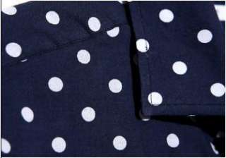 New mens white polka dot casual shirts Punk style long sleeve shirts 