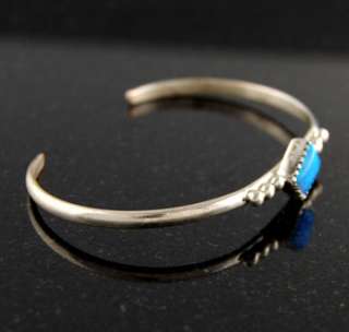 Roger Pino Blue Opal Bead Bracelet Navajo Sterling Silver .925 Native 