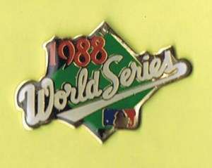 1988 World Series Baseball Emblem Dodgers vs As Lapel Hat Pin  