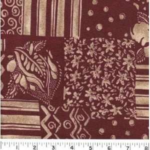  60 Wide ABSTRACT BOXES BURGUNDY Fabric By The Yard: Arts 
