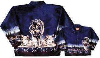 Wolves Navy Wolf Pack Plush Fleece Jacket New Medium  