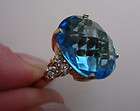 Blue Topaz Blue Sapphire Diamond Engagement 14k Yellow Gold 