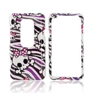   Bows on Purple & White Zebra Hard Plastic Case Cover For HTC EVO 3D