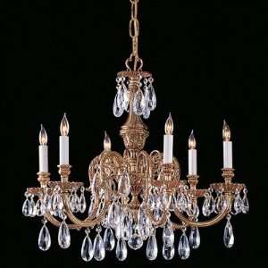   Candle Chandelier in Olde Brass with Crystal Crystal Type Italian