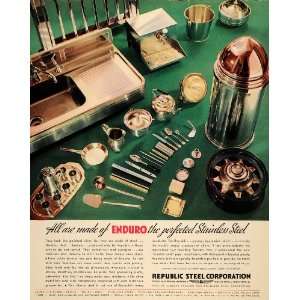  1934 Ad Enduro Stainless Steel Republic Steel Products 